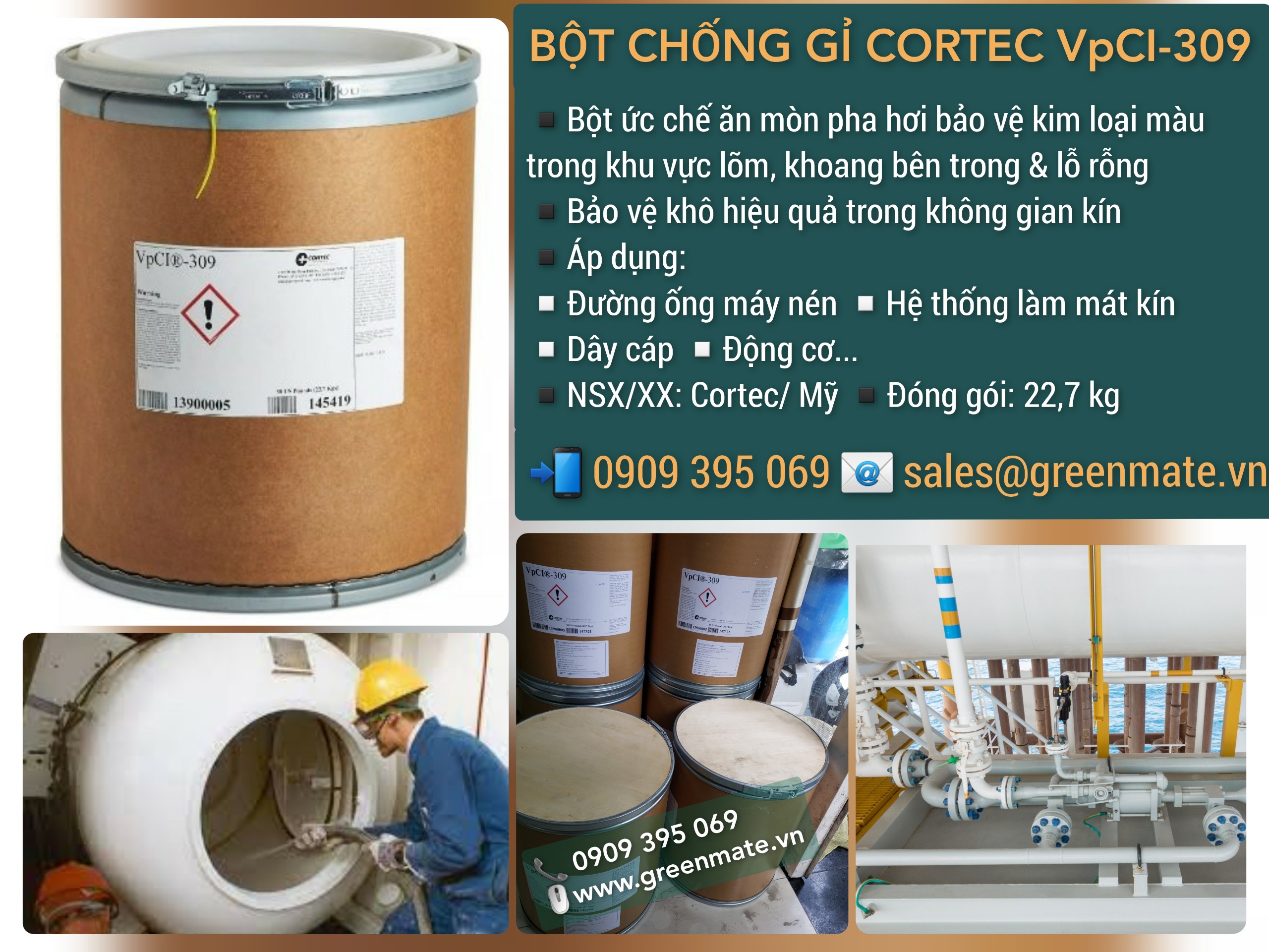 Bột chống gỉ/ chống ăn mòn CORTEC VpCI-309